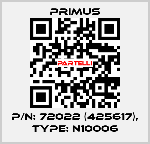 p/n: 72022 (425617), type: N10006 Primus