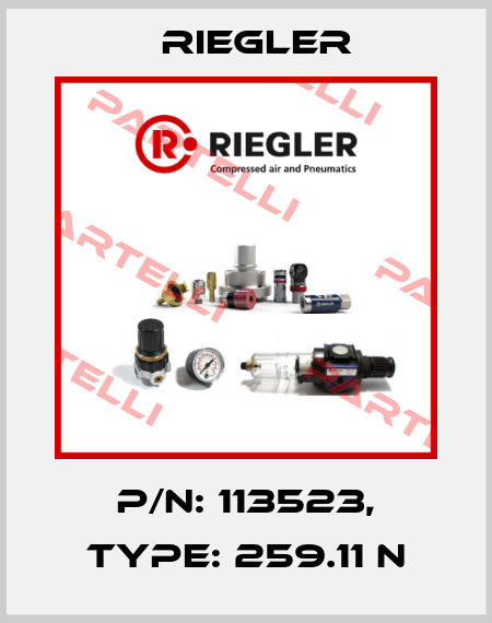 P/N: 113523, Type: 259.11 N Riegler
