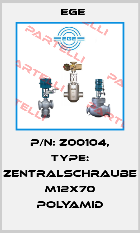 p/n: Z00104, Type: Zentralschraube M12x70 Polyamid Ege