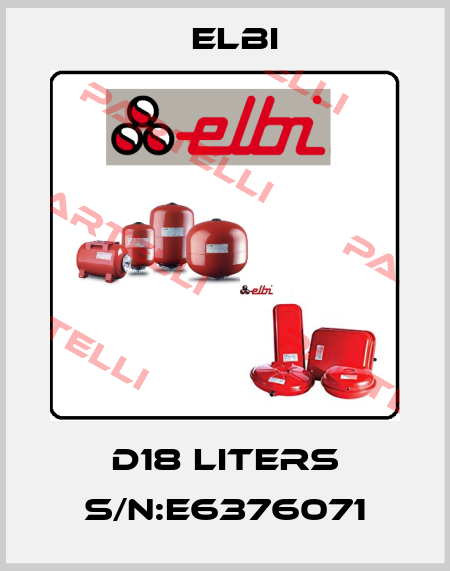 D18 Liters S/N:E6376071 Elbi