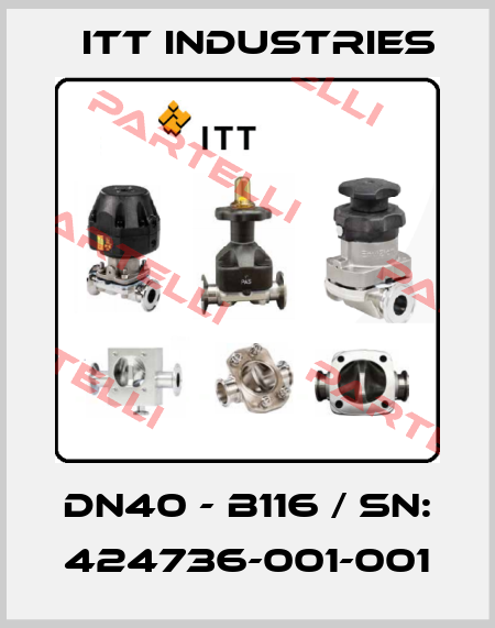 DN40 - B116 / Sn: 424736-001-001 Itt Industries