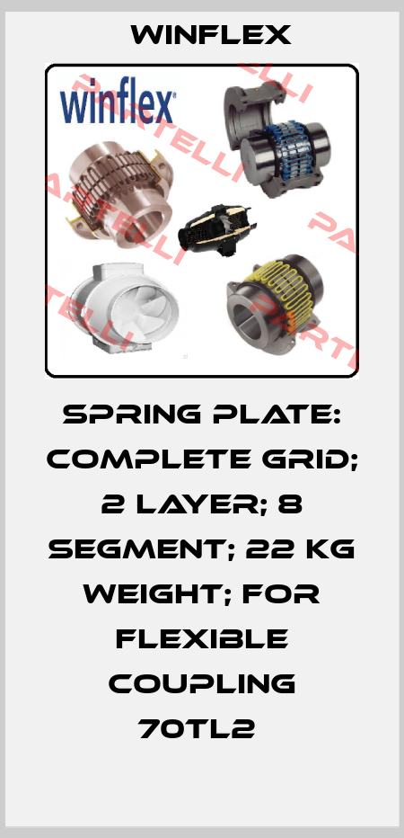 SPRING PLATE: COMPLETE GRID; 2 LAYER; 8 SEGMENT; 22 KG WEIGHT; FOR FLEXIBLE COUPLING 70TL2  Winflex