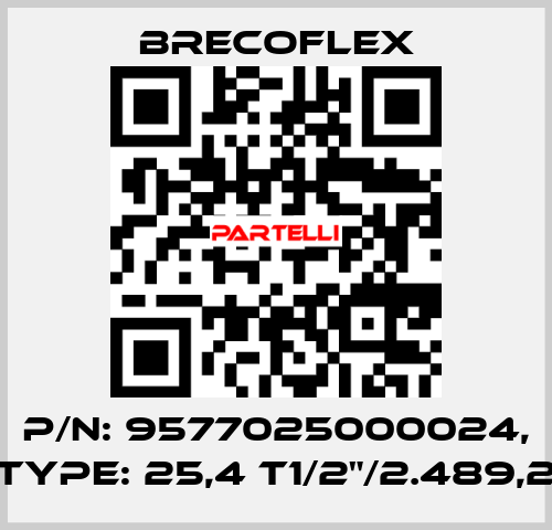 P/N: 9577025000024, Type: 25,4 T1/2"/2.489,2 Brecoflex