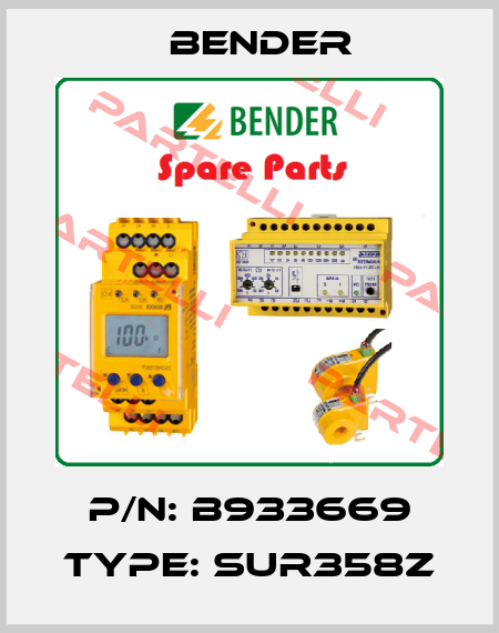 P/N: B933669 Type: SUR358Z Bender