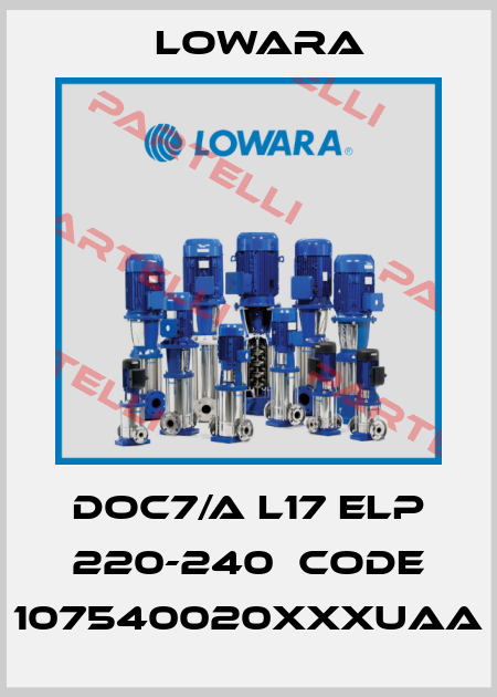 DOC7/A L17 ELP 220-240  Code 107540020XXXUAA Lowara