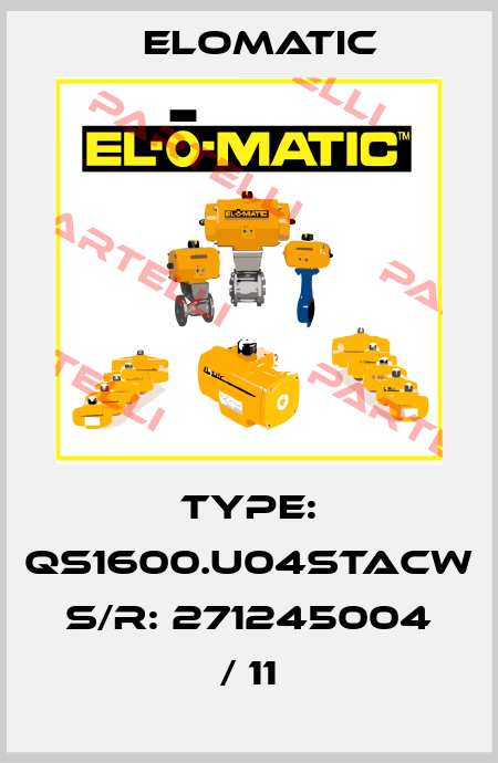 Type: QS1600.U04STACW S/R: 271245004 / 11 Elomatic