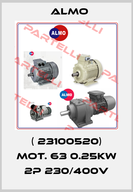 ( 23100520) MOT. 63 0.25KW 2P 230/400V Almo