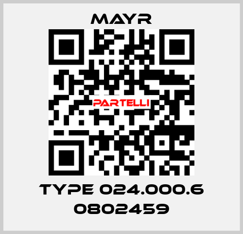 Type 024.000.6 0802459 Mayr