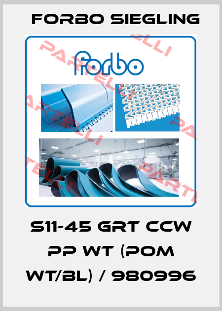 S11-45 GRT CCW PP WT (POM WT/BL) / 980996 Forbo Siegling