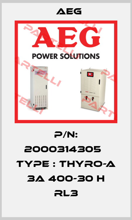 P/N: 2000314305   Type : Thyro-A 3A 400-30 H RL3 AEG