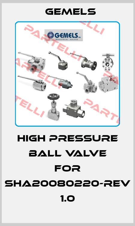 high pressure ball valve for SHA20080220-REV 1.0 Gemels