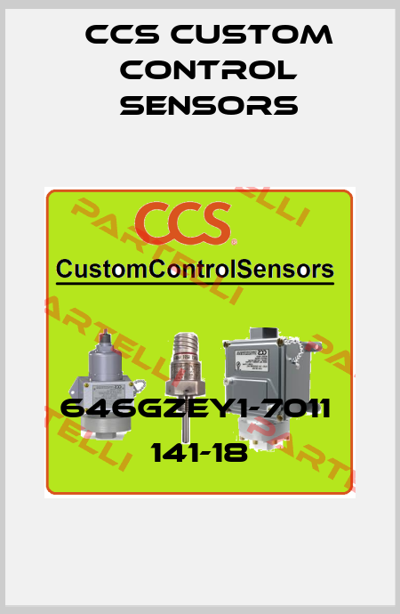646GZEY1-7011  141-18 CCS Custom Control Sensors