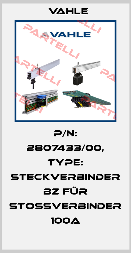 P/n: 2807433/00, Type: Steckverbinder BZ für Stoßverbinder 100A Vahle