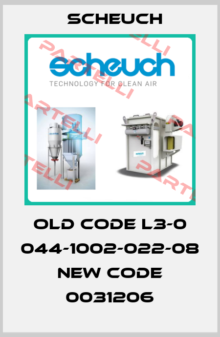 old code L3-0 044-1002-022-08 new code 0031206 Scheuch