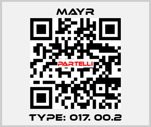 Type: 017. 00.2 Mayr