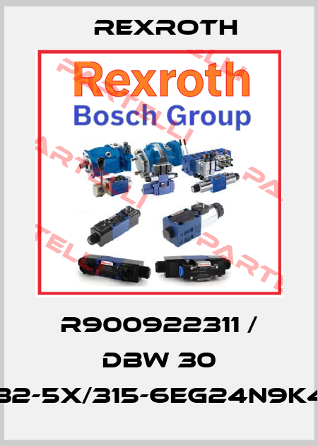 R900922311 / DBW 30 B2-5X/315-6EG24N9K4 Rexroth