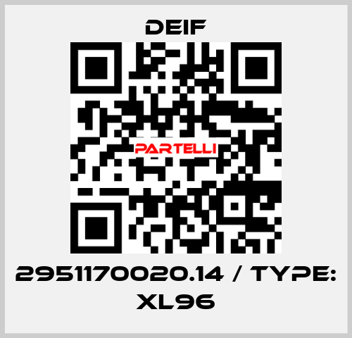 2951170020.14 / Type: XL96 Deif