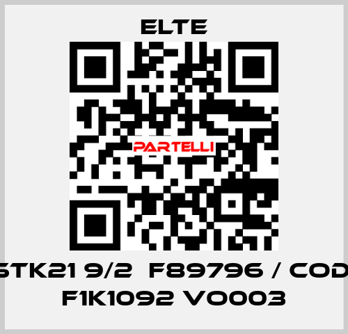 STK21 9/2  F89796 / cod: F1K1092 VO003 Elte