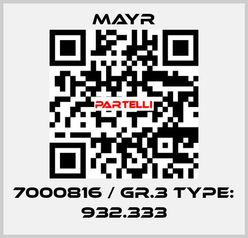 7000816 / Gr.3 Type: 932.333 Mayr