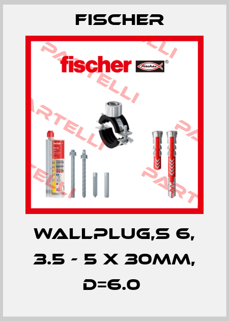 WALLPLUG,S 6, 3.5 - 5 X 30MM, D=6.0  Fischer