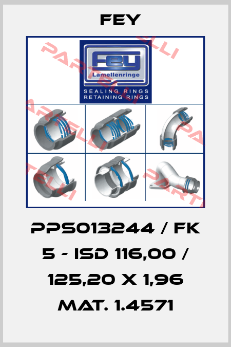 PPS013244 / FK 5 - ISD 116,00 / 125,20 x 1,96 Mat. 1.4571 Fey