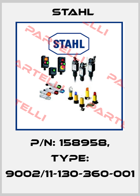 P/N: 158958, Type: 9002/11-130-360-001 Stahl