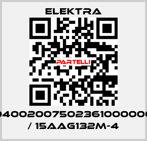 04002007502361000000 / 15AAG132M-4 ELEKTRA