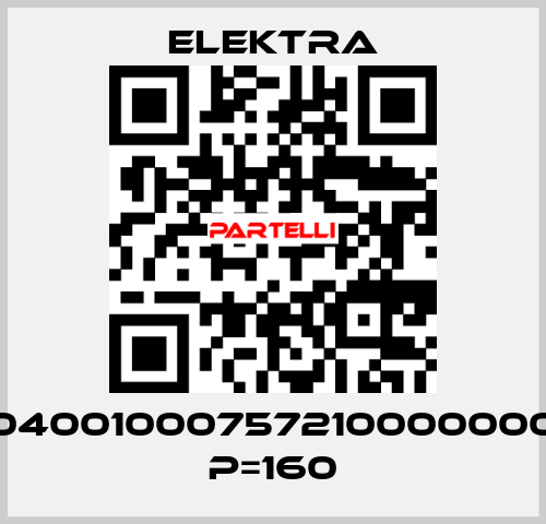 04001000757210000000 P=160 ELEKTRA