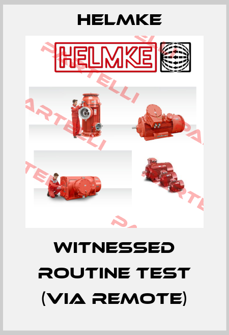 Witnessed routine test (via remote) Helmke