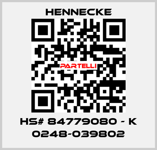 HS# 84779080 - K 0248-039802 Hennecke