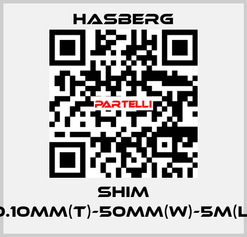 SHIM 0.10MM(T)-50MM(W)-5M(L) Hasberg