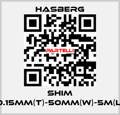 SHIM 0.15MM(T)-50MM(W)-5M(L) Hasberg