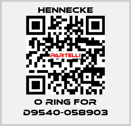 O Ring for D9540-058903 Hennecke