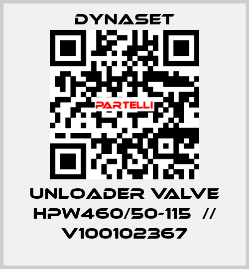 Unloader Valve HPW460/50-115  // V100102367 Dynaset