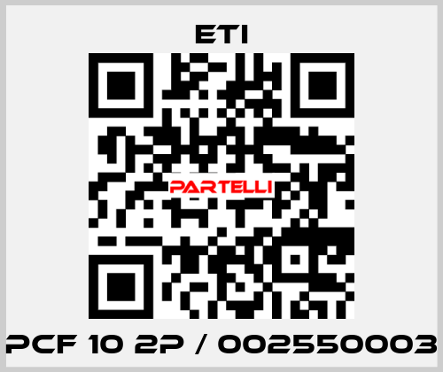 PCF 10 2p / 002550003 Eti