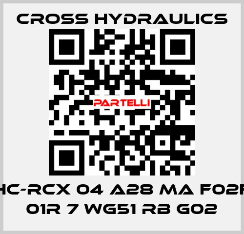 HC-RCX 04 A28 MA F02F 01R 7 WG51 RB G02 Cross Hydraulics