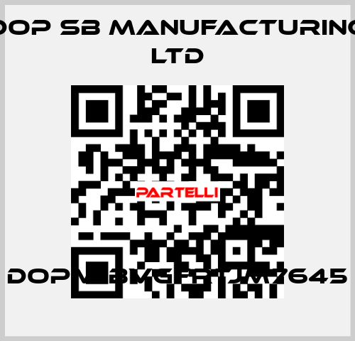 DOPM-BVGFRTJM7645 DOP SB Manufacturing Ltd