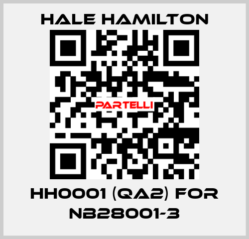 HH0001 (QA2) for NB28001-3 HALE HAMILTON