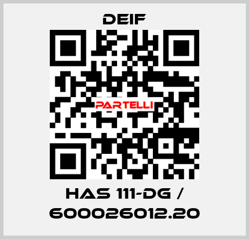 HAS 111-DG / 600026012.20 Deif