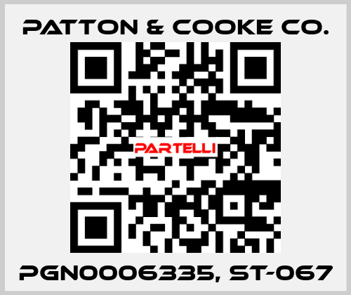 PGN0006335, ST-067 Patton & Cooke Co.