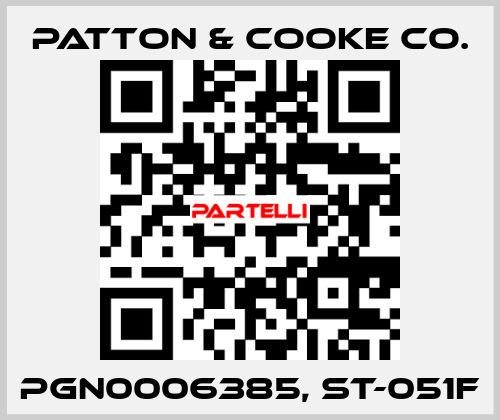 PGN0006385, ST-051F Patton & Cooke Co.