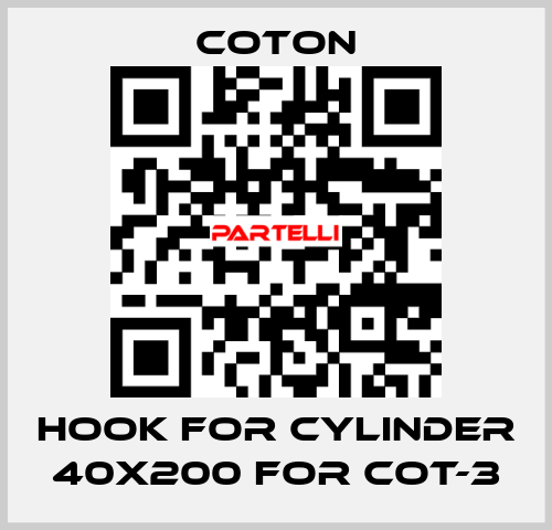 Hook for cylinder 40x200 for COT-3 COTON