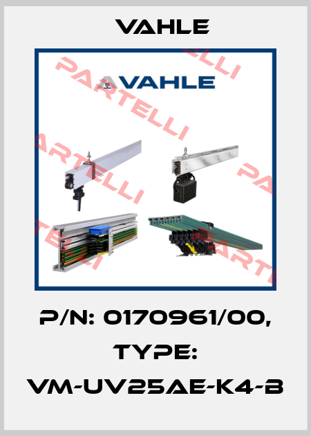 P/n: 0170961/00, Type: VM-UV25AE-K4-B Vahle