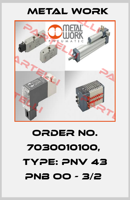 Order No. 7030010100,  Type: PNV 43 PNB OO - 3/2  Metal Work
