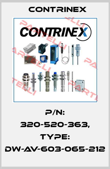 p/n: 320-520-363, Type: DW-AV-603-065-212 Contrinex