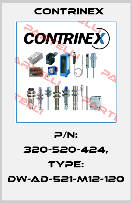 p/n: 320-520-424, Type: DW-AD-521-M12-120 Contrinex