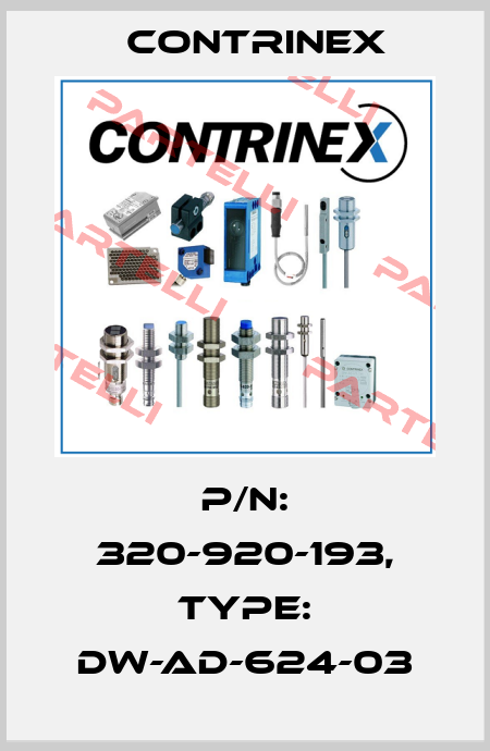 p/n: 320-920-193, Type: DW-AD-624-03 Contrinex