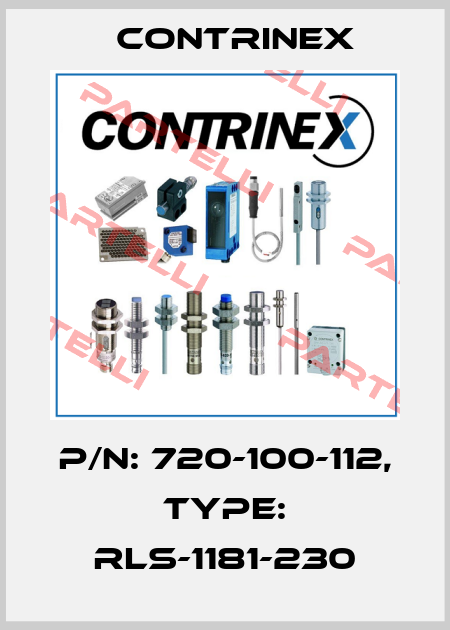 p/n: 720-100-112, Type: RLS-1181-230 Contrinex