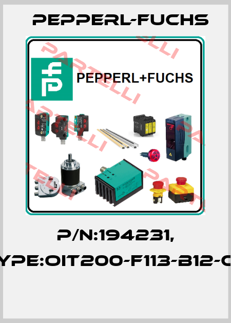 P/N:194231, Type:OIT200-F113-B12-CB  Pepperl-Fuchs
