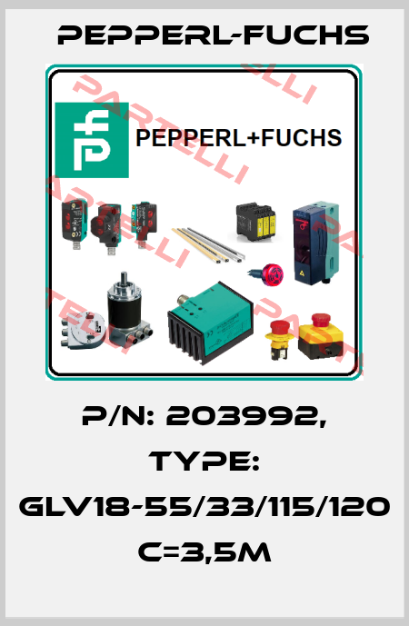 p/n: 203992, Type: GLV18-55/33/115/120 C=3,5m Pepperl-Fuchs